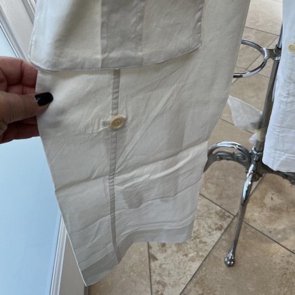 Theory White STRETCH Linen Cargo Pant - Picture 7 of 10